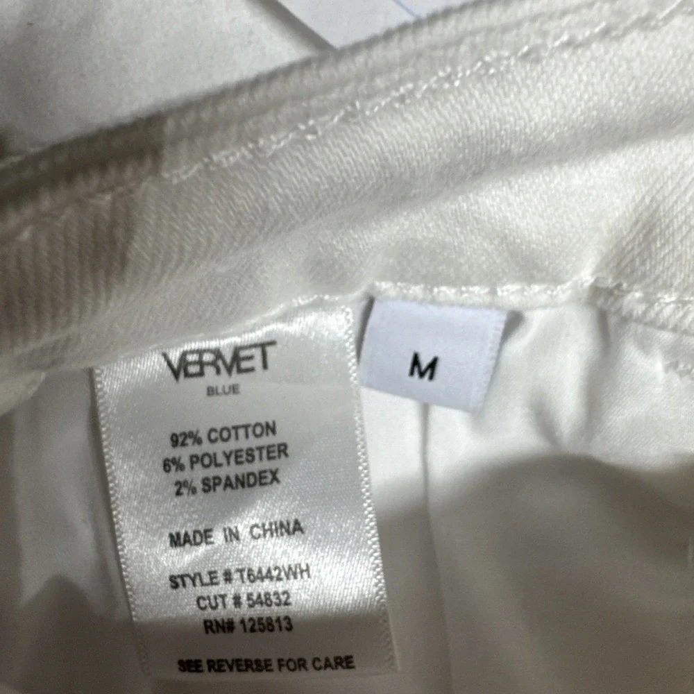Vervet Rebecca High Rise Shorts White Medium